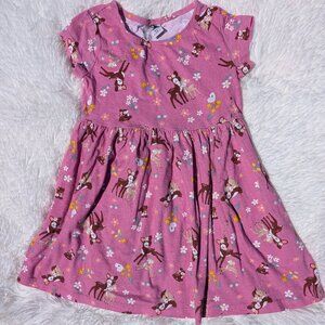 Woodland Wonder Girls’ Dress – Adorable Bambi & Floral Print 2T, 5T, 6/7
